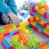 儿童塑料积木桌拼图，拼装拼插玩具益智大颗粒大号宝宝智力开发动脑