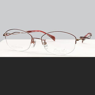Charmant夏蒙线钛XL1637纯钛半框女款超轻舒适时尚日本近视眼镜框