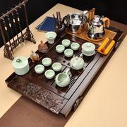 中迪 功夫茶具套装四合一黑檀实木陶瓷茶盘紫砂整套家用茶道茶台