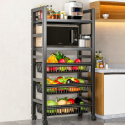 厨房水果蔬菜置物架菜篮子落地多层放菜收纳筐微波炉烤箱收纳架子