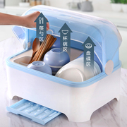 厨房碗柜塑料放碗架沥水架装碗筷碗碟餐具收纳盒带盖箱家用置物架