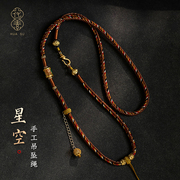 藏式棉绳挂脖吊坠项链绳民族风，唐卡黄金佛(黄金佛，)牌文玩高货手工配挂绳子