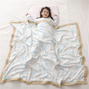楠冰 4层纱布竹棉盖毯儿童空调毯防踢毯数码印花夏季新生儿盖被