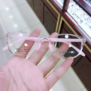 透明儿童眼镜框硅胶鼻托小学生护眼青少年近视眼镜架男超轻韩版女