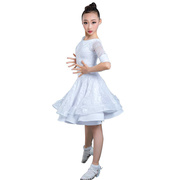儿童拉丁舞裙少儿拉丁舞，表演服装女童黑池高档分体蕾丝标准服练功