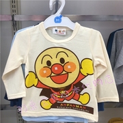 日本西松屋2019秋季男小童，可爱大脸面包，超人长袖t恤