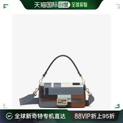 香港直邮潮奢 Fendi 芬迪 女士 Baguette拼色FF镶饰皮革手袋 8BR6