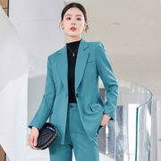 咖啡色西装外套女2023秋季韩版时尚女神范小个子职业西服套装