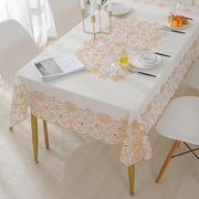 欧式长方形餐桌桌布pvc防水防油防烫椭圆形，餐桌垫圆桌布茶几桌布
