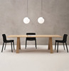 北欧风格全实木餐桌简约现代长条小型会议桌时尚，办公桌休闲咖啡桌