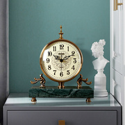 欧式座钟桌面台钟客厅钟表摆件美式轻奢创意复古坐钟静音台式时钟