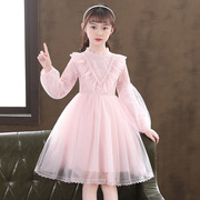 女童连衣裙秋装20235儿童韩版网纱裙，6岁小女孩洋气蓬蓬公主裙