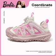 芭比童鞋儿童鞋子，2024春秋季防滑登山鞋，旋钮跑步鞋女童运动鞋