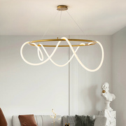 现代简约客厅吊灯北欧创意艺术餐厅卧室书房样板房设计师环形吊灯