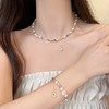 水晶珍珠小雏菊花朵项链手链女设计感小众复古个性百搭颈链锁骨链