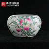 景德镇陶瓷手绘粉彩风水缸中式收藏送礼瓷器仿古家居客厅摆件