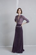西班牙小众高贵淡紫色优雅套装纯棉长袖衬衫女高腰显瘦丝绒半身裙