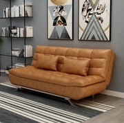 简约小户型客厅沙发，床双人1.5米1.8m可折叠两用纯色皮沙发