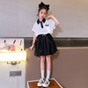 女童裙套装夏季2024洋气韩版儿童短袖，polo衫短裙两件套时髦潮
