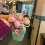 韩版儿童发饰品女童卡通可爱小兔熊宝宝发圈幼儿园扎辫子头绳皮筋