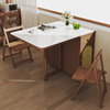 折叠餐桌小户型家用岩板桌子简易出租屋现代简约收纳伸缩可变方桌
