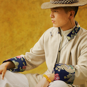 「长安」复古风男装外套 原创小众设计六字真言扣 国潮藏风新中式