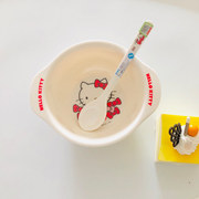 HelloKitty碗五和儿童餐具碗勺套装凯蒂猫哈喽KT猫可爱碗女生超萌