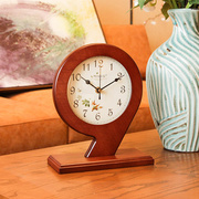 台式钟表桌面卧室家用静音实木座钟客厅摆件时钟欧式创意艺术装饰