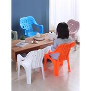 家用塑料椅子加厚靠背椅防滑户外沙滩椅，经济型大排档餐桌椅扶手椅