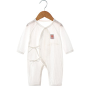 日本进口婴儿连体衣夏季薄款无骨新生儿纯棉，哈衣长袖宝宝空调服
