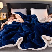 加厚保暖珊瑚绒毯子双层法兰绒小毛毯被子办公室冬季W羊羔绒午睡