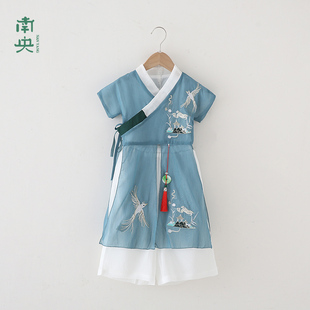 原创中国风男童汉服套装秋季长衫宋演出服儿童唐装民族风传统古装