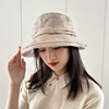 真丝褶皱女士优雅夏季中老年，款渔夫帽遮阳帽，妈妈款春秋盆帽日本