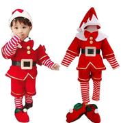 秒发元旦儿童圣诞衣服精灵表演服拜年服男女幼儿圣诞演出服