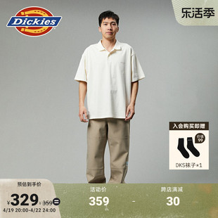 dickies24春夏重磅棉，材质宽松简约设计短袖，polo衫男女情侣