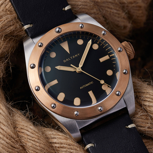 宝泰尼原创设计复古风格，锡青铜精钢200m防水s4030自动机械手表