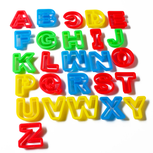 橡皮泥空心印模套装英文字母模具26件3d安全粘土数字工具儿童玩具