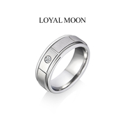 赤月银色戒指潮男个性简约时尚钨金高级感指环可刻字食指百搭戒子