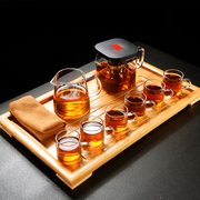 耐高温玻璃茶具套装家用功夫茶盘，大号茶壶耐热日式煮茶泡茶器客厅