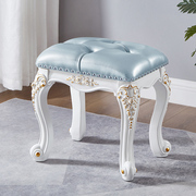 欧式法式实木梳妆凳雕花妆凳白色轻奢公主凳梳妆台凳软包化妆凳