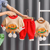 婴儿冬装套装加绒加厚0一1岁宝宝，3网红儿童装，2男童衣服两件套韩版