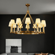 美式全铜客厅吊灯轻奢简约别墅，卧室灯创意，设计师经典纯铜灯具