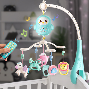 新生婴儿玩具遥控音乐，床铃0-1岁早教3-6-12个月，充电旋转摇铃