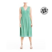 maxstudio女式褶皱v领迷你连衣裙-绿色，几何美国奥莱直
