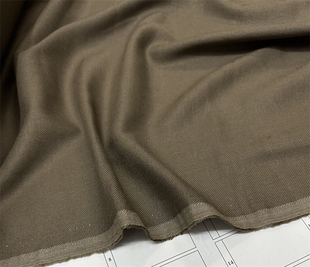 日本进口经典深卡其色，斜纹亚麻布料，100%亚麻面料设计师西装布料