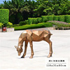 抽象几何块面金属鹿雕塑户外广场庭院公园林景观装饰玻璃钢鹿摆件