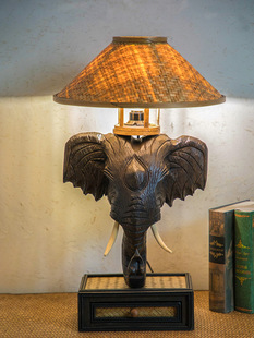 东南亚大象台灯卧室床头灯泰式创意个性复古怀旧酒吧酒店装饰台灯