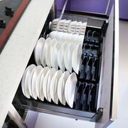 厨房抽屉内碗盘沥水置物架放橱柜饭碗盘分类收纳整理可调节可定制