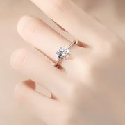 925纯银戒指仿真钻石钻戒，女结婚求婚男婚戒一对时尚，个性情侣对戒