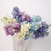 高品质仿真花手感紫丁香话法式浪漫紫蓝色花材，家居客厅餐桌软装饰